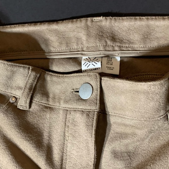 Artisan NY Faux Suede Patterned Skinny Pants - Picture 3 of 4